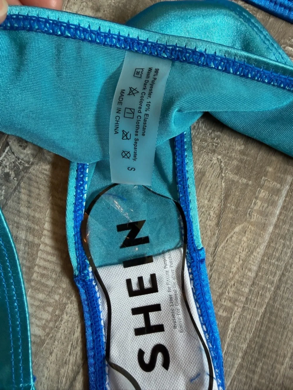 SHEIN Shiny Blue Teal Bikini Set